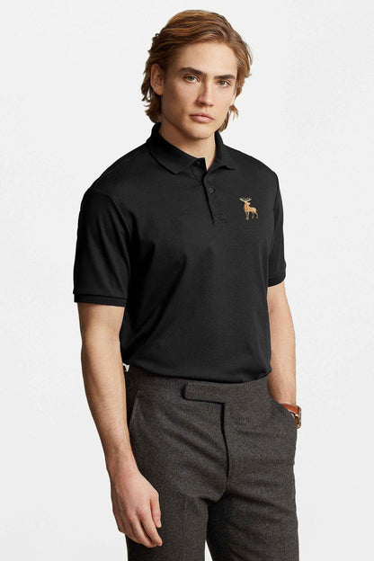 Polo Republica Men's Moose Embroidered Polo Shirt Men's Polo Shirt Polo Republica Black S 