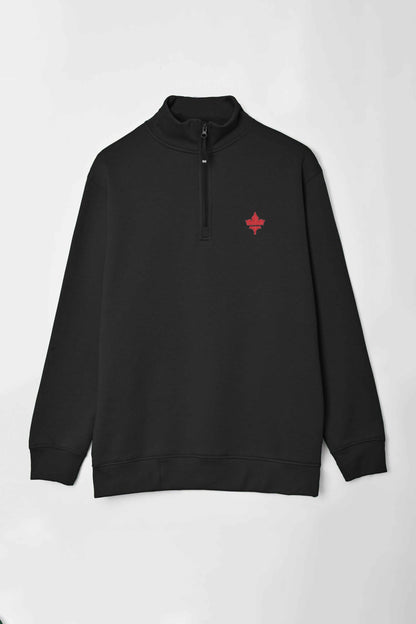 Polo Republica Men's Maple Leaf Embroidered Quarter Zipper Sweat Shirt Men's Sweat Shirt Polo Republica 