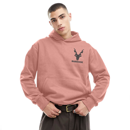 Richman Men's Markhor Printed Pullover Fleece Hoodie Men's Pullover Hoodie ASE Tea Pink S 