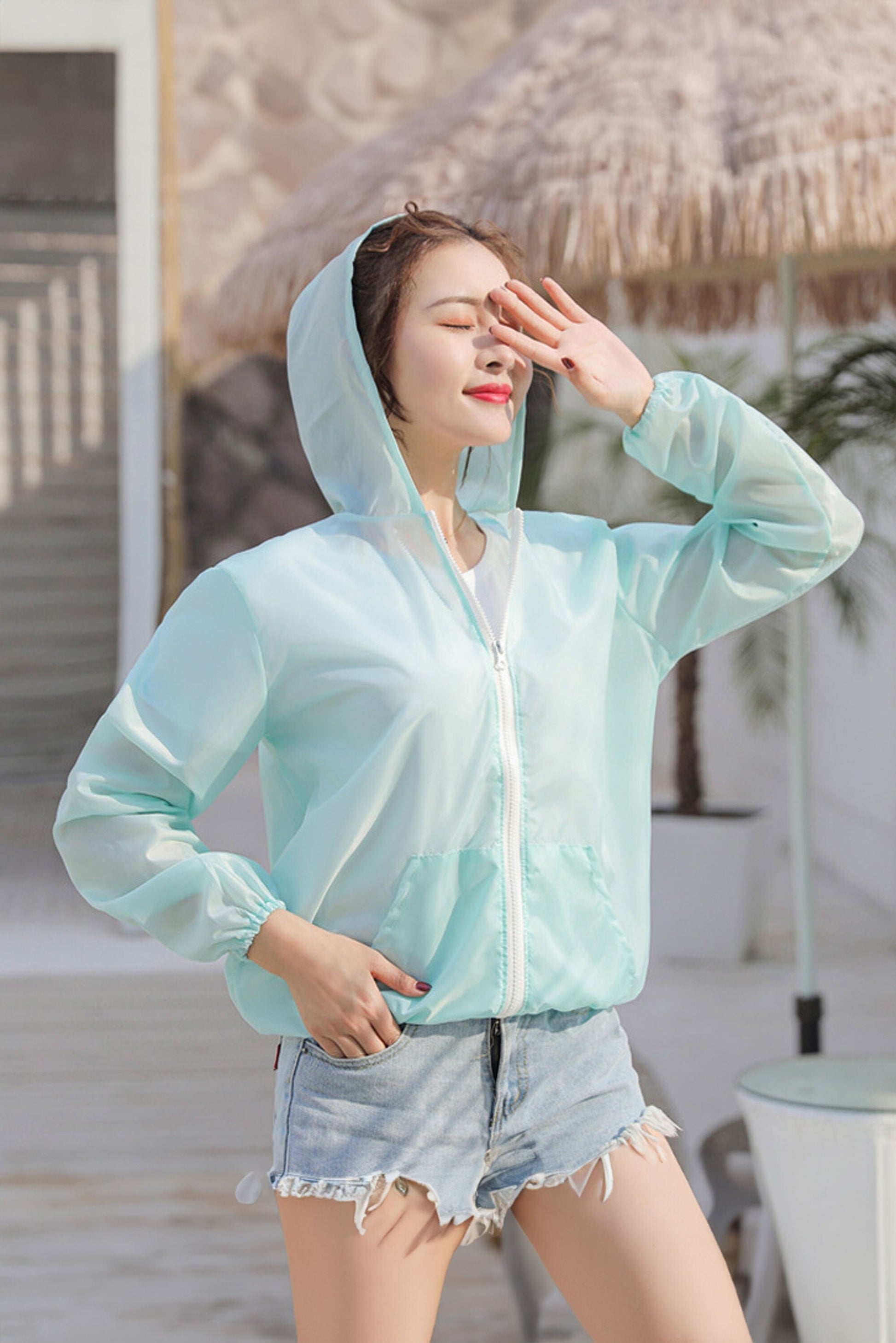 Unisex UV Rays Sun Protection Hooded Jacket