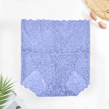 Women's High Waist Floral Lace Net Underwear Women's Lingerie SRL Powder Blue M 