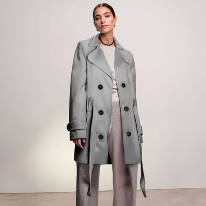 Rising Women's Fleece Trench Coat Women's Jacket Rooshani Enterprises Grey S 