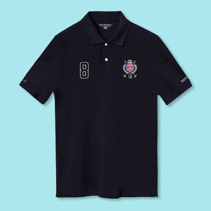 Polo Republica Men's Crest & Polo Republica 8 Embroidered Polo Shirt Men's Polo Shirt Polo Republica Navy S 