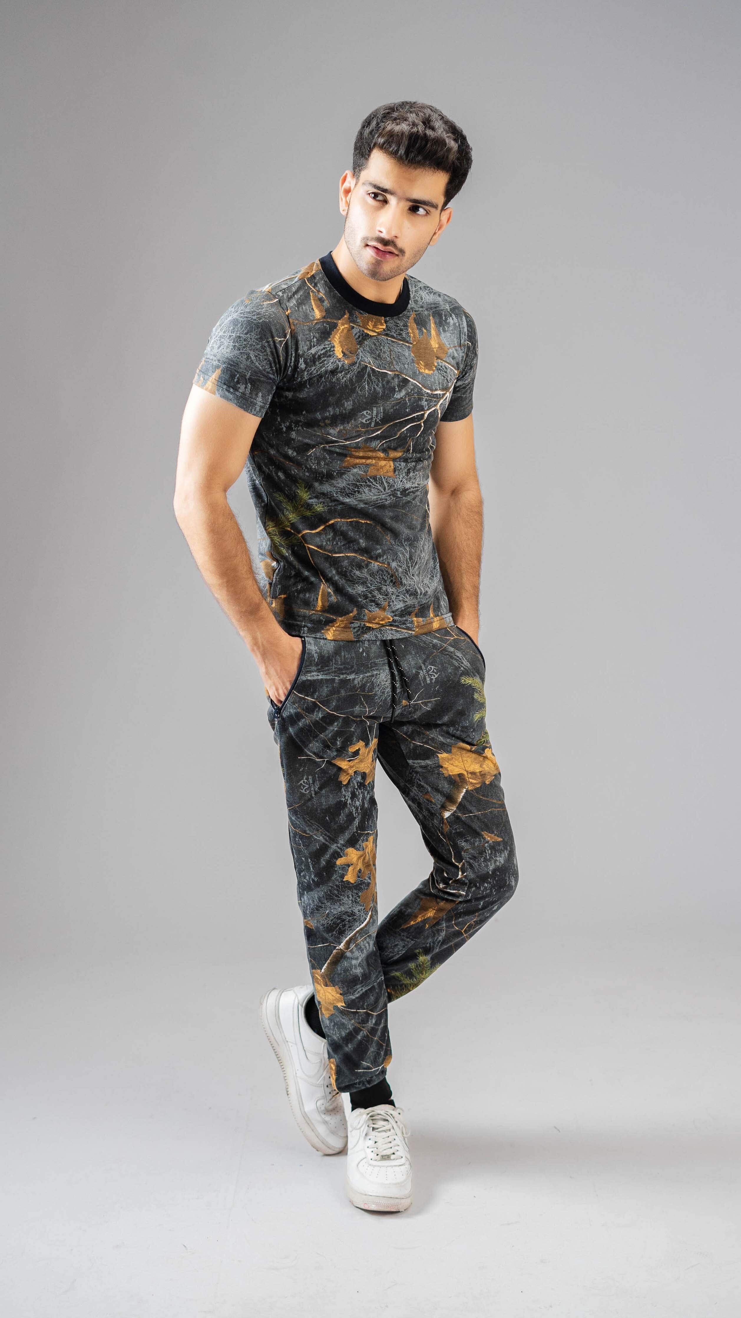 Real Tree Men s Oak Leaves Printed Loungewear Tracksuit