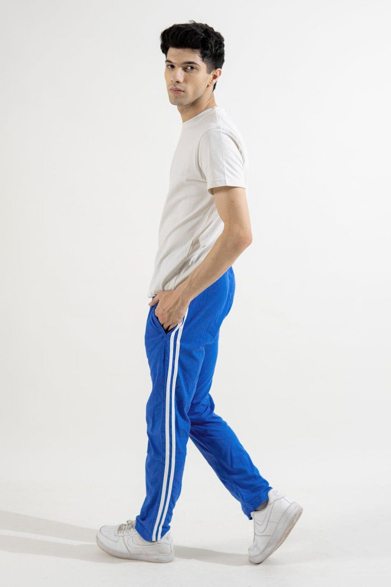 Polo Republica Essentials - Heavy Cotton Jersey Slim-Fit Lounge Pants with Sporty Side Stripes Men's Trousers Polo Republica 