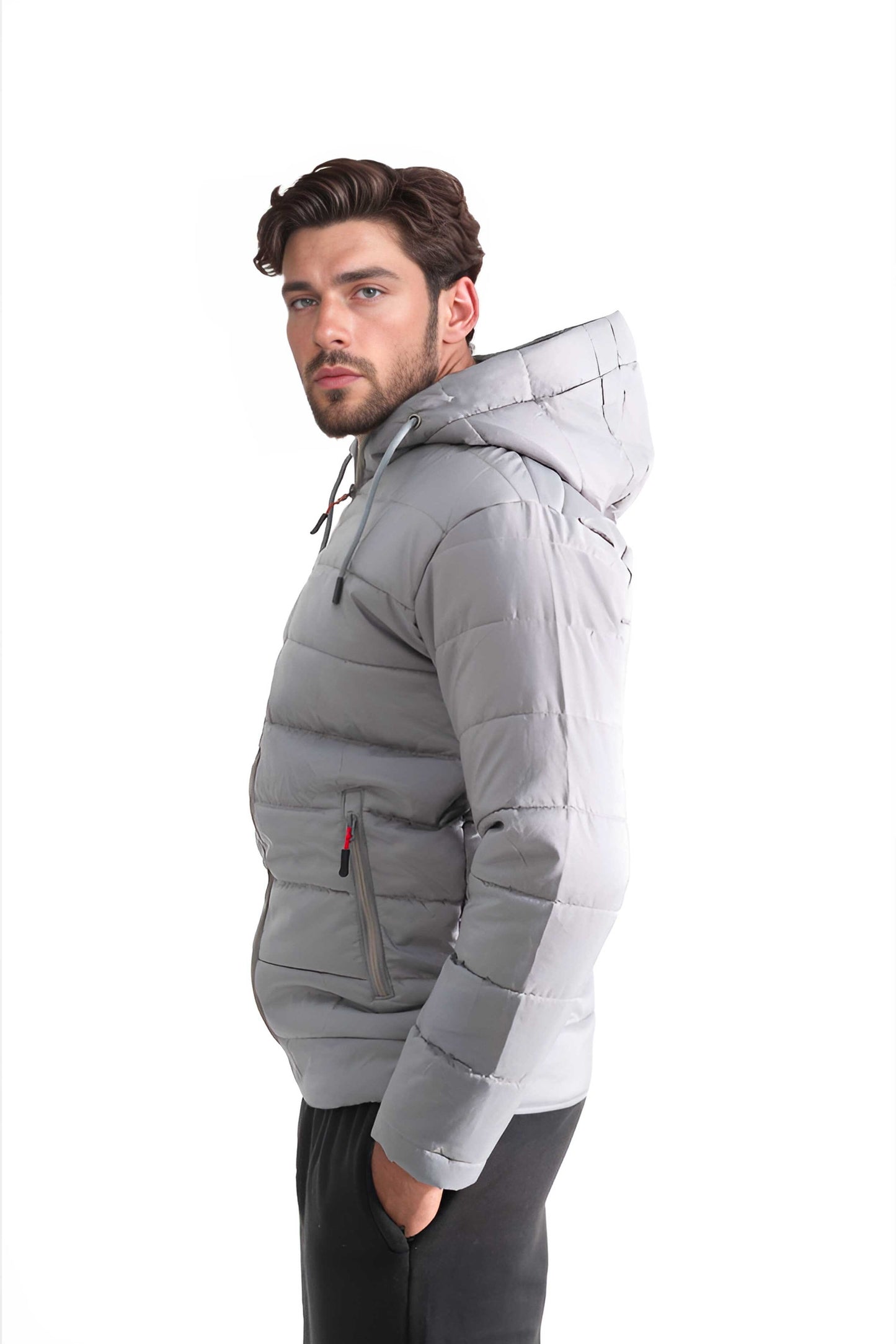 Men's Hooded Puffer Jacket Men's Jacket SVS Enterprises ( Sale Basis ) 