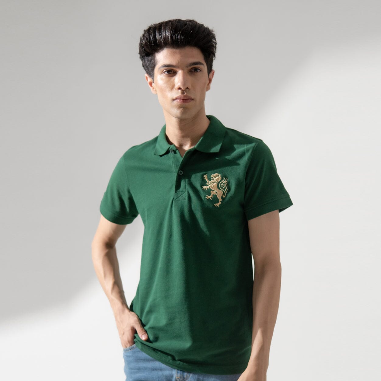 Polo Republica Men's Regal Lion Embroidered Short Sleeve Polo Shirt Men's Polo Shirt Polo Republica 