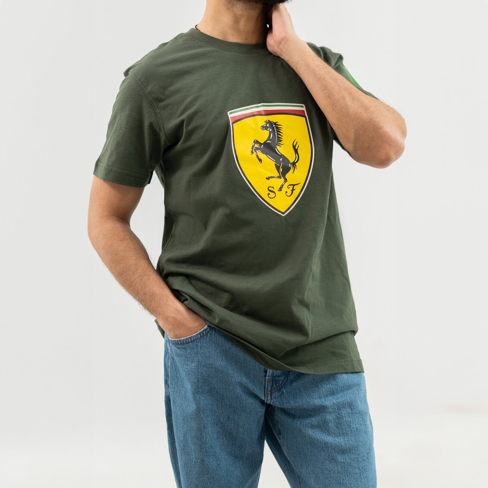 Polo Republica Men's PakWheels Ferrari Printed Crew Neck Tee Shirt Men's Tee Shirt Polo Republica 