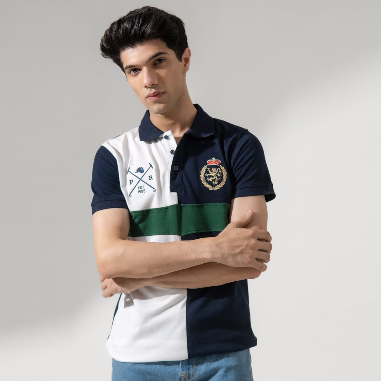 Polo Republica Men's Lion Crest & Mallets Embroidered Polo Shirt Men's Polo Shirt Polo Republica 