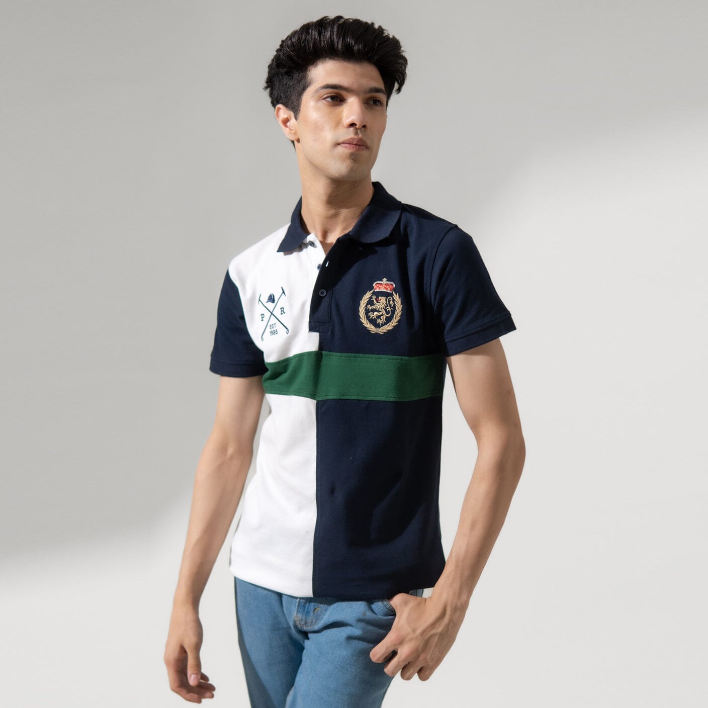 Polo Republica Men's Lion Crest & Mallets Embroidered Polo Shirt Men's Polo Shirt Polo Republica 