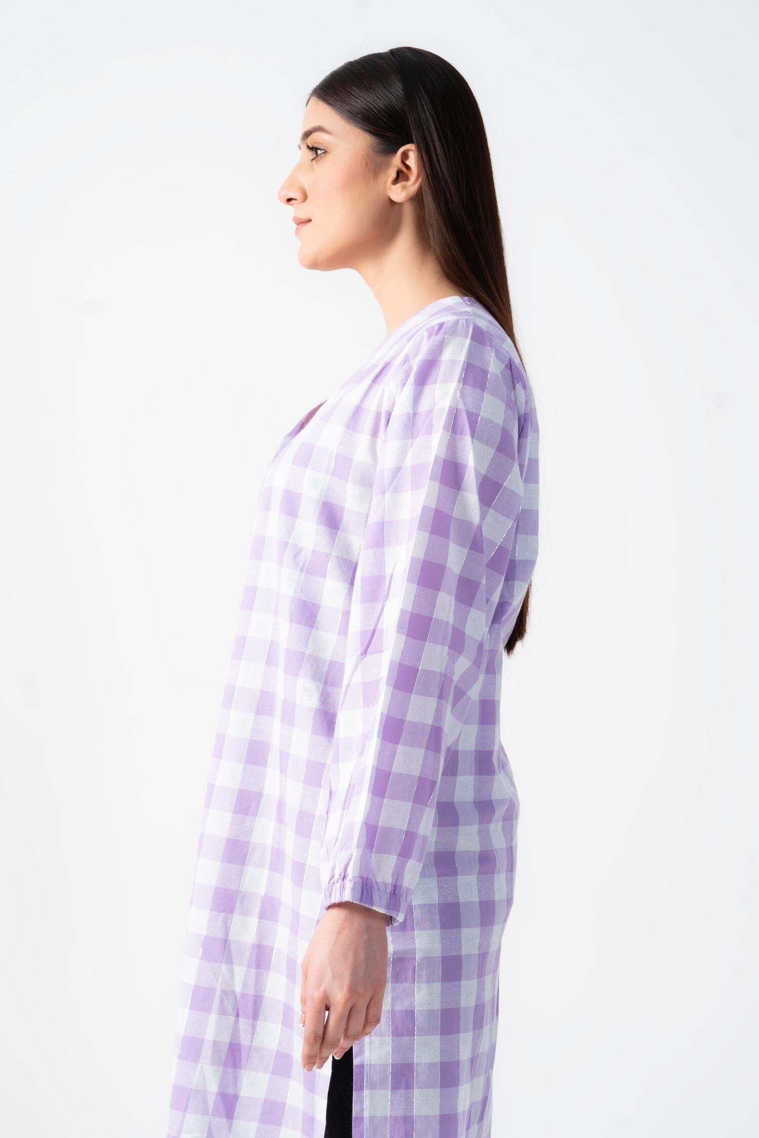 East West Women's Check Design Stitched Shirt Women's Kurti East West 