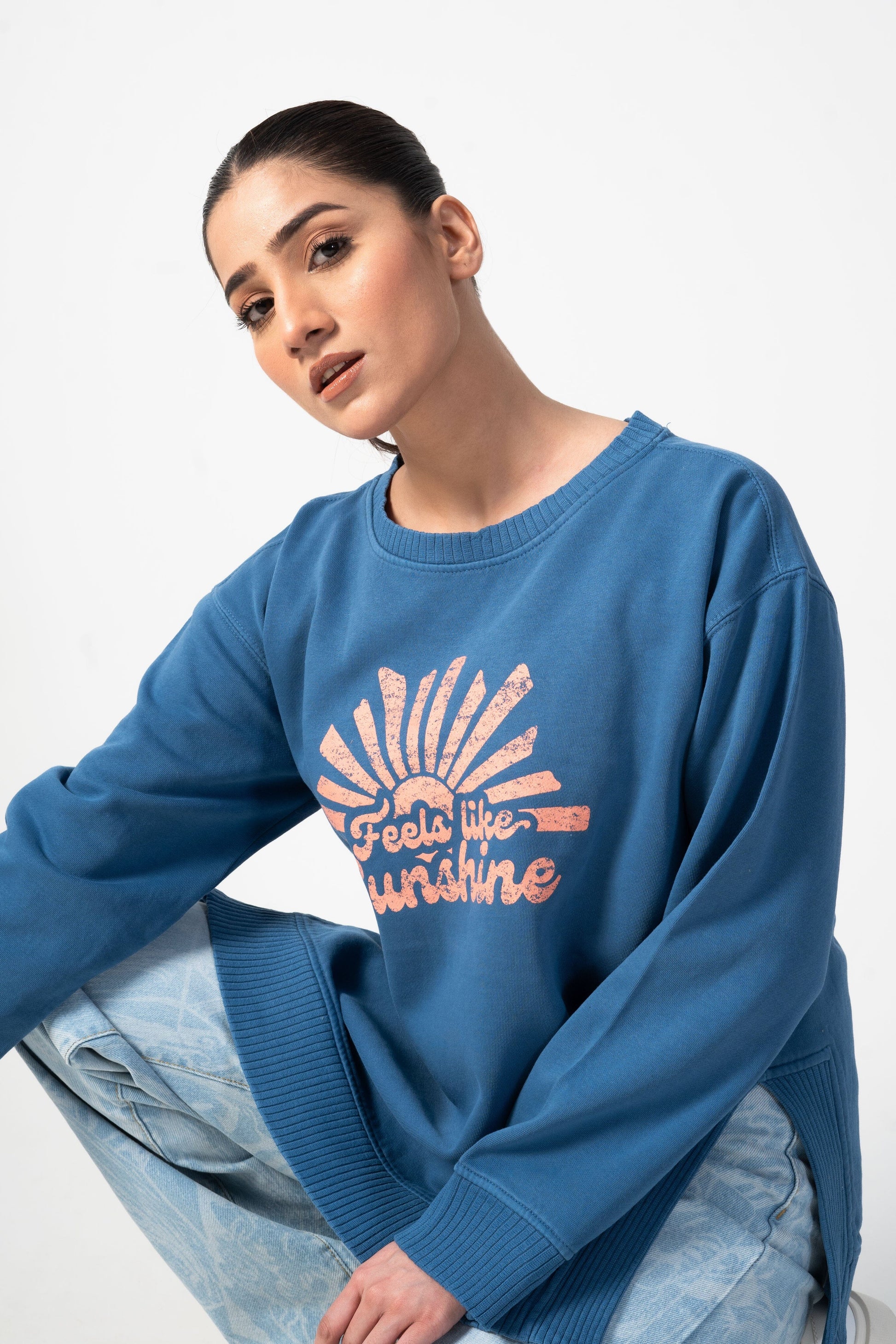 C&C Women's Feel Like Sunrise Printed Sweatshirt Women's Sweat Shirt TAHIR SIDDIQUI ( SALE BASIS ) 