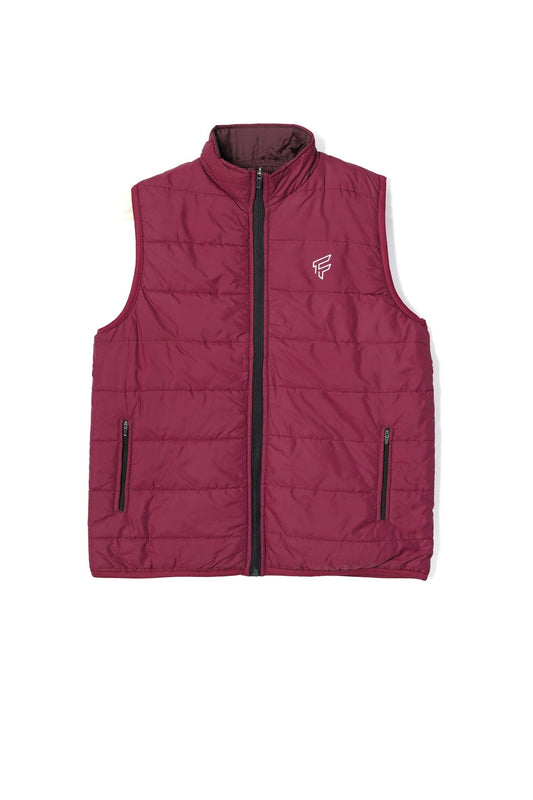 Men's F Printed Liverpool Minor Fault Puffer Gilet Minor Fault Ibrahim Traders ( SALE BASIS ) Burgundy S 