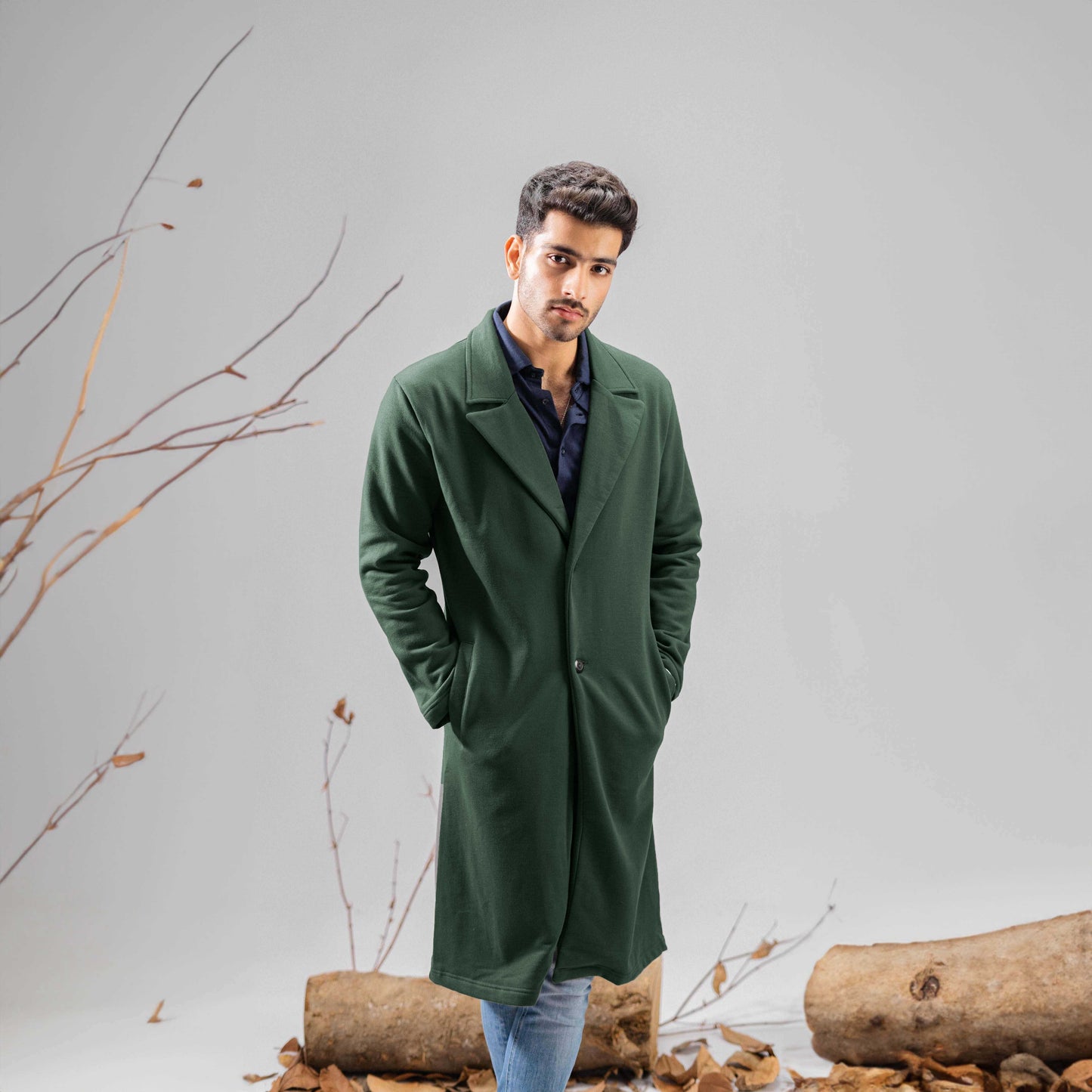 Polo Republica Men's Winter Fleece Long Coat Men's Coat Polo Republica Bottle Green S 