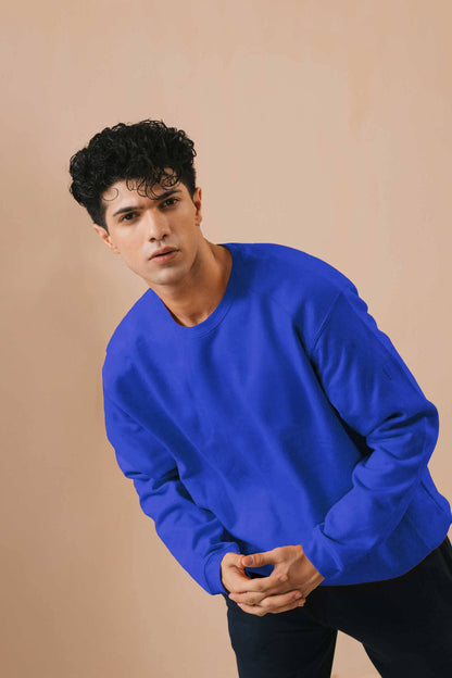 Cut Label Men's Drop-Tail Fleece Sweatshirt Men's Sweat Shirt Fiza International Co. Royal XS 