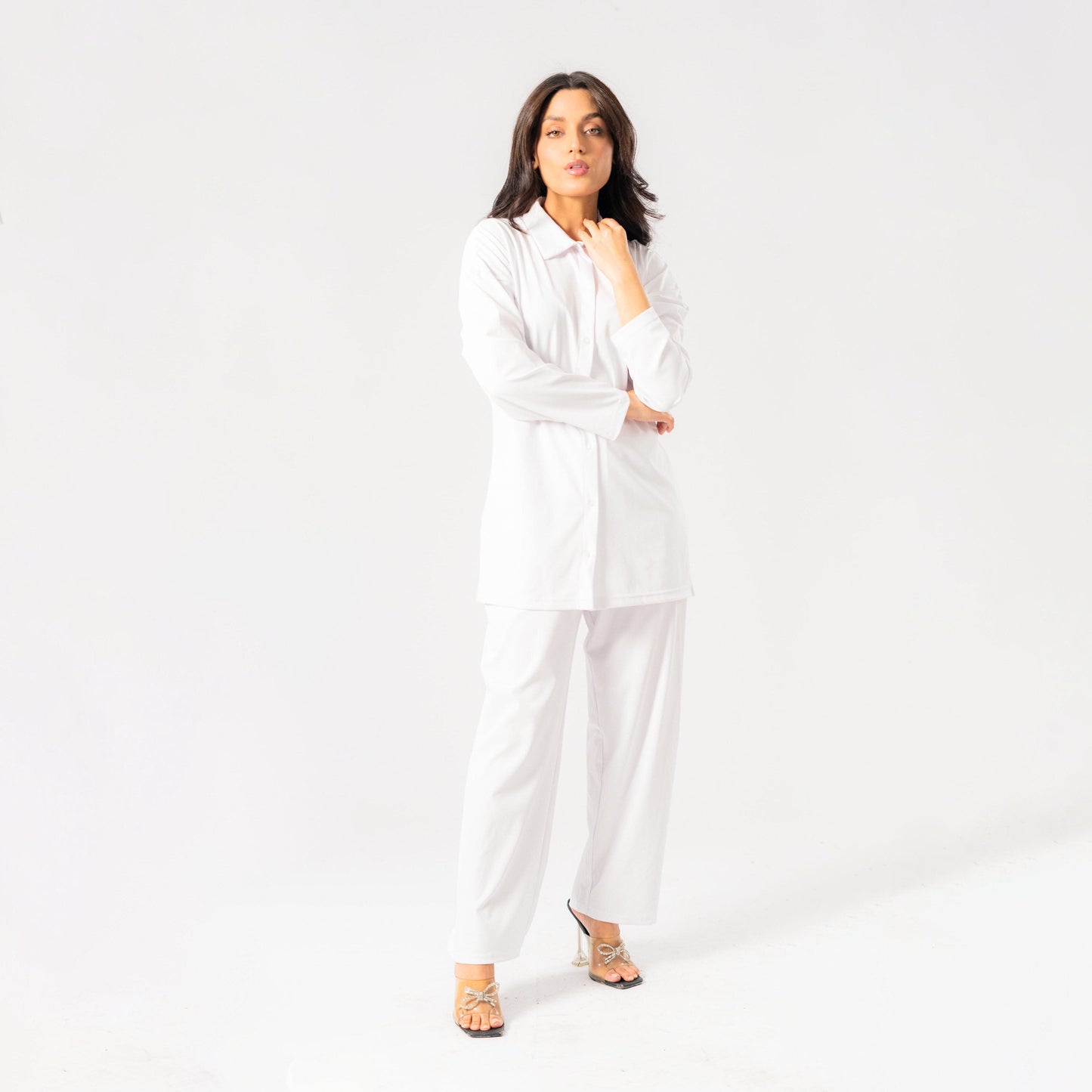 East West Women's Knitted Co-Ord Set Women's Co Ord Set East West White S 