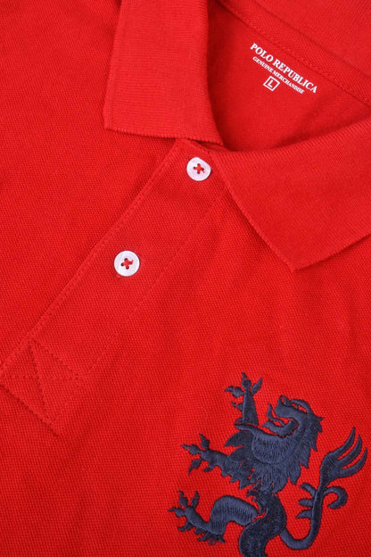 Polo Republica Men's PR Lion Logo & 5 Embroidered Polo Shirt Men's Polo Shirt Polo Republica 