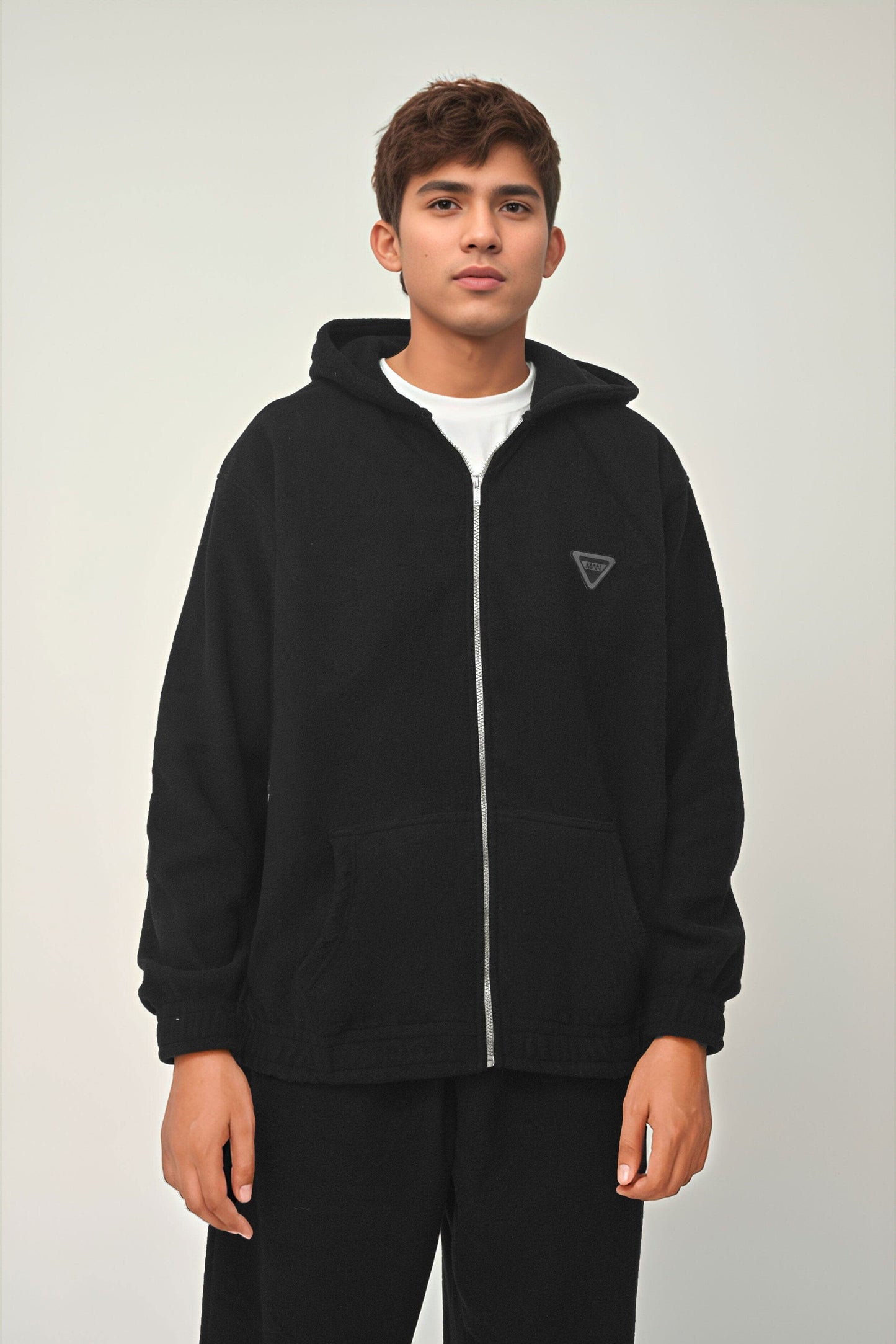 BHM Men's Polar Fleece Oversized Zipper Hoodie Men's Zipper Hoodie HAS Apparel Black XS 