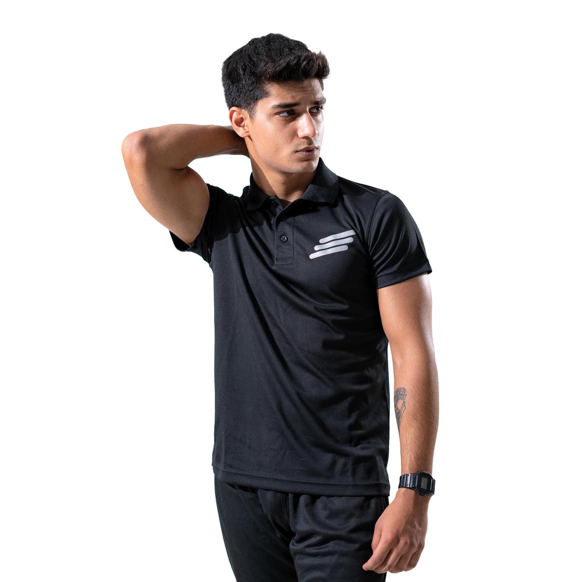 Polo Republica Men's Three Strips & PR Printed Activewear Polo Shirt Men's Polo Shirt Polo Republica 