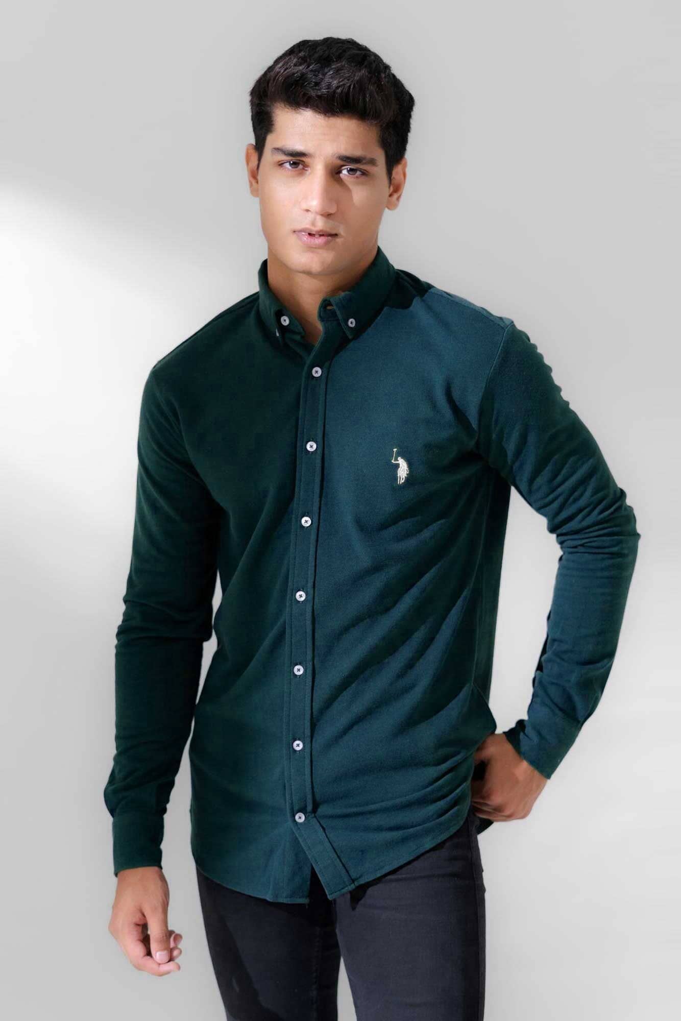 Polo Republica Men's Essentials Knitted Casual Shirt Men's Casual Shirt Polo Republica Teal S 