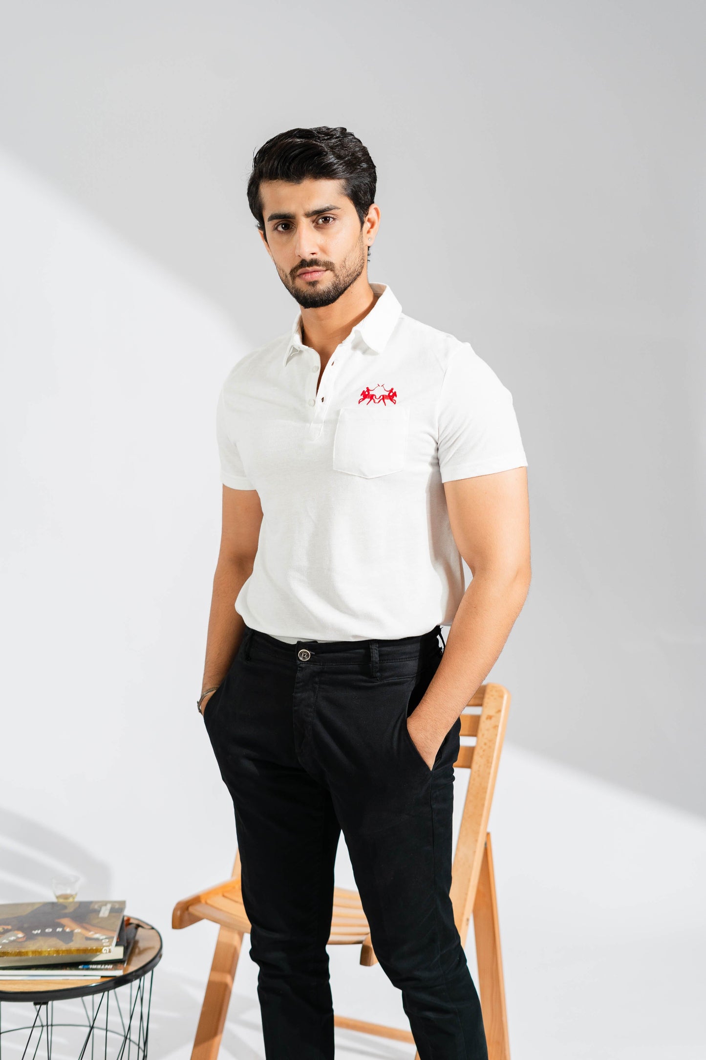 Polo Republica Men's Double Pony & Polo Embroidered Pocket Polo Shirt Men's Polo Shirt Polo Republica 