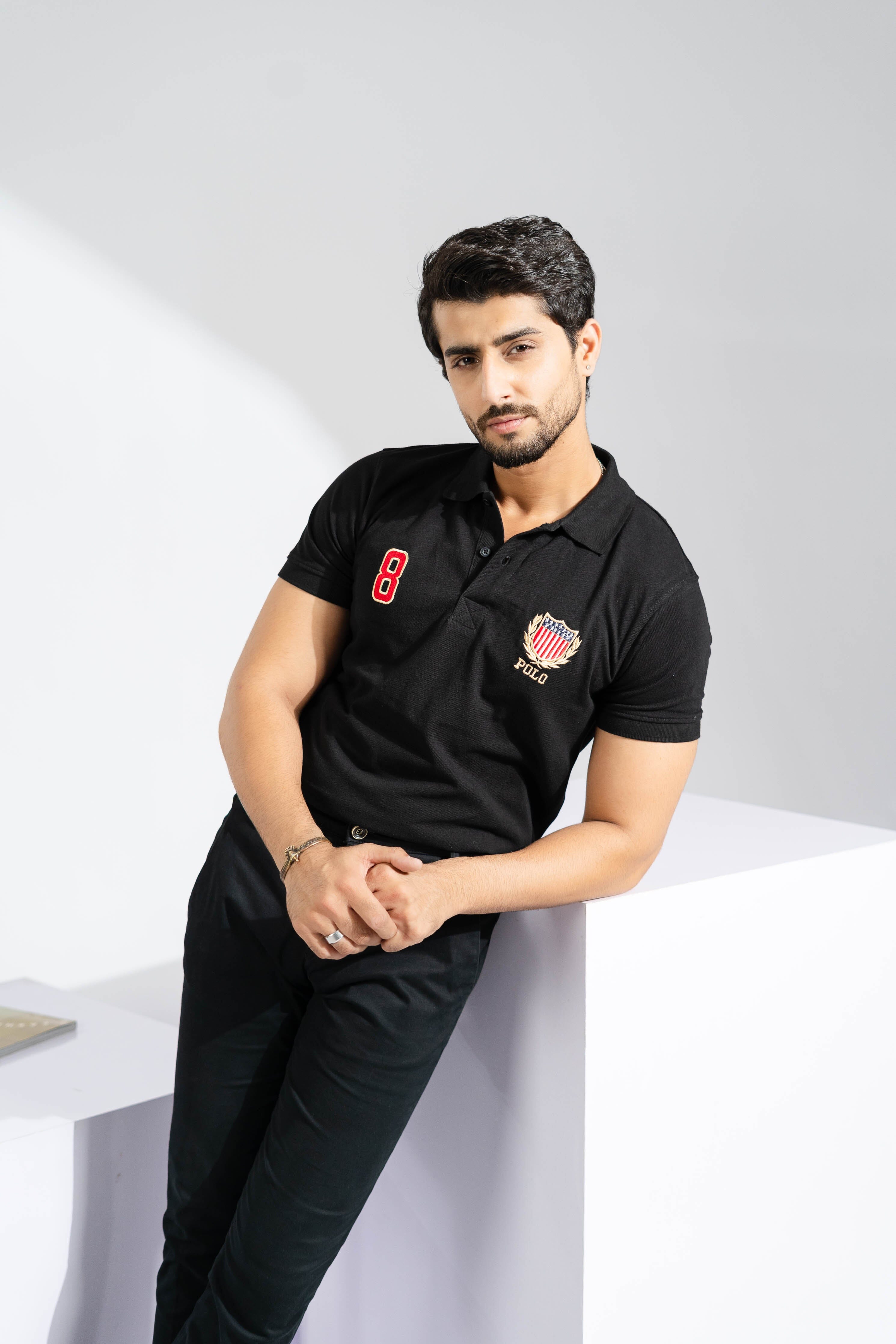 Polo Republica Men s USA Crest 8 Embroidered Short Sleeve Polo Shirt