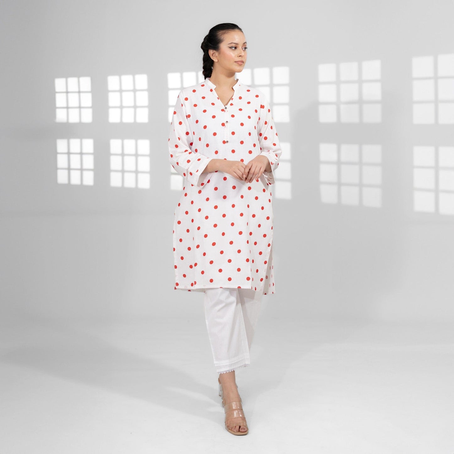 Hud Hud Women's V Neck Style Stitched Kurti Women's Kurti MHJ S 