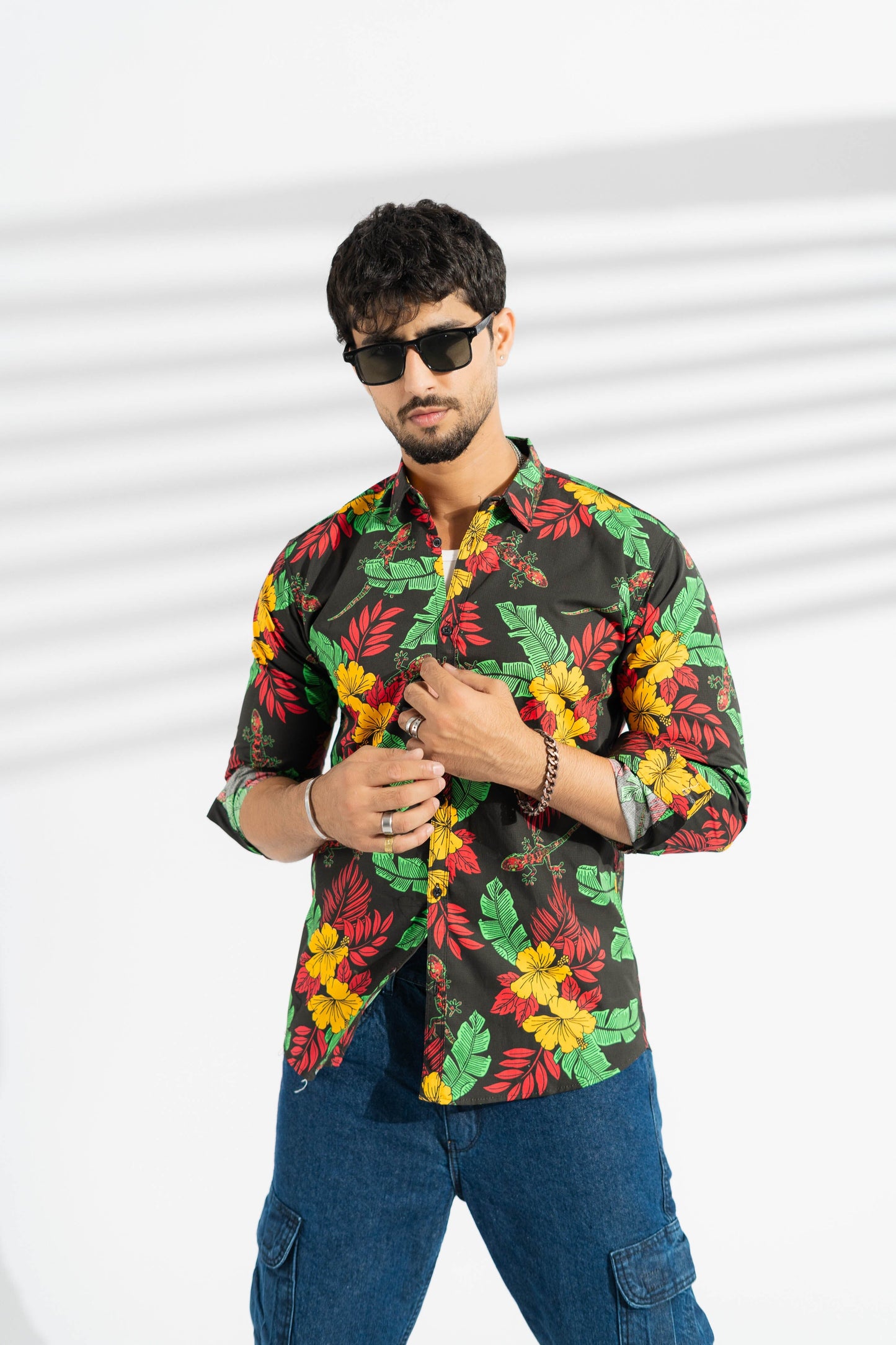 Fashion Men's Lizard Printed Slim Fit Casual Shirt Men's Casual Shirt First Choice 