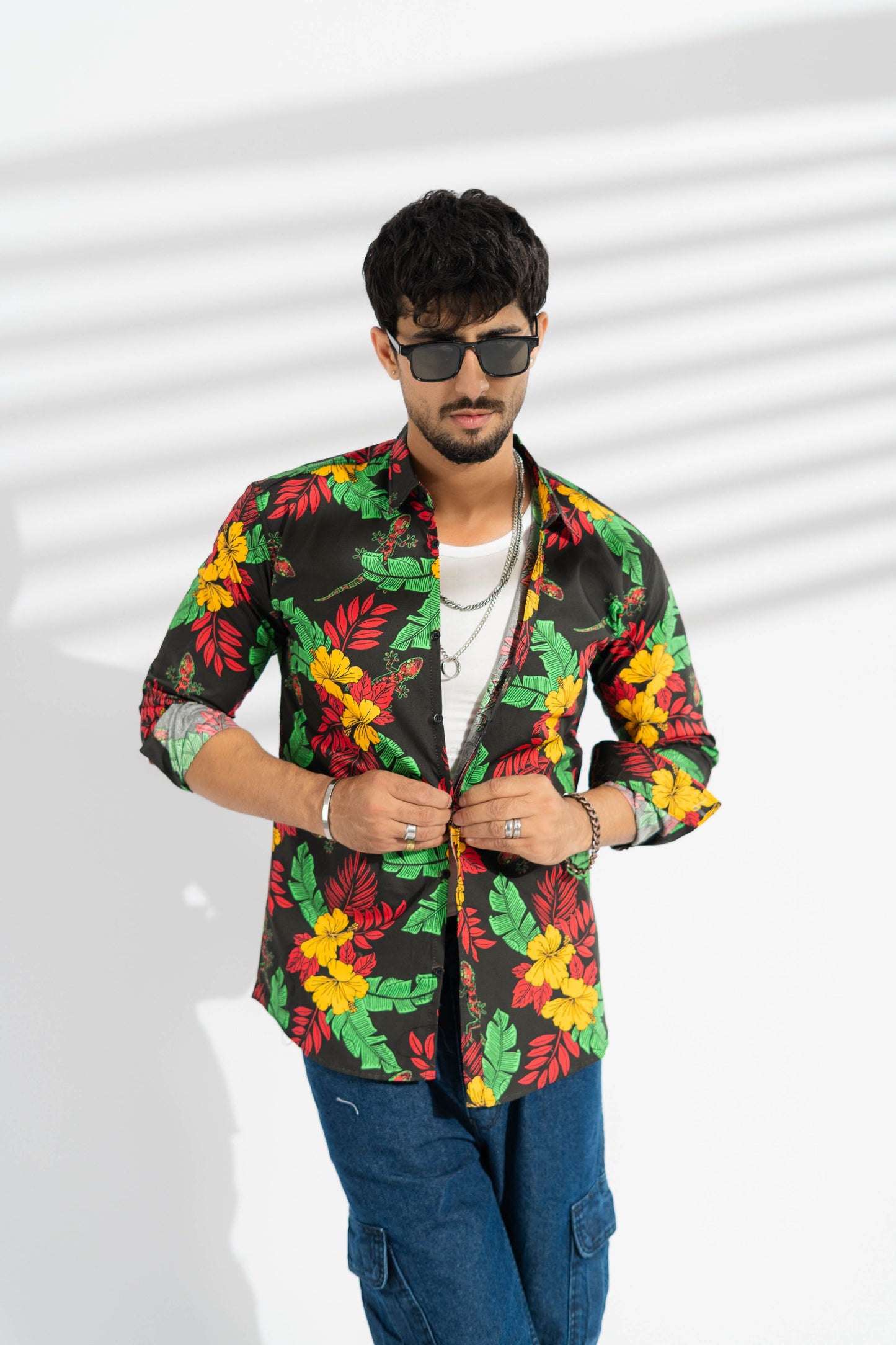 Fashion Men's Lizard Printed Slim Fit Casual Shirt Men's Casual Shirt First Choice 