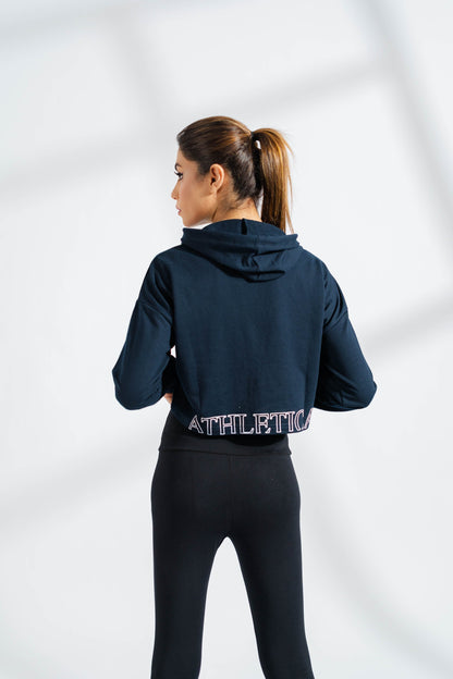 Polo Athletica Women's Hooded Activewear Terry Crop Top Women's Pullover Hoodie Polo Republica 