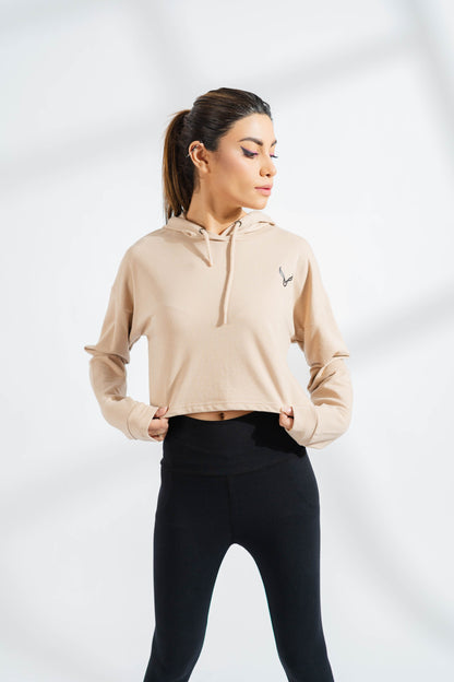 Polo Athletica Women's Hooded Activewear Terry Crop Top Women's Pullover Hoodie Polo Republica 