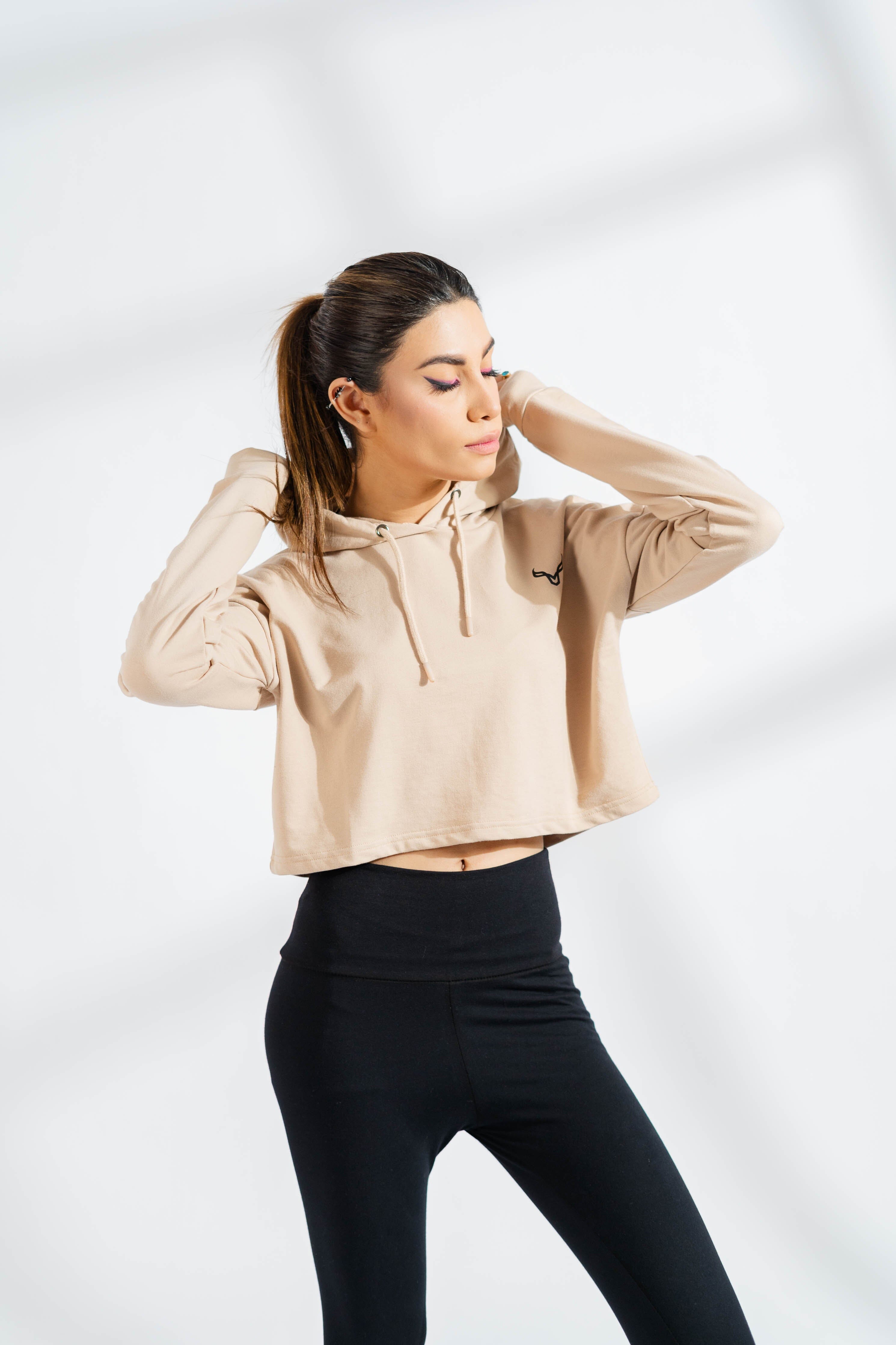 Polo Athletica Women s Hooded Activewear Terry Crop Top