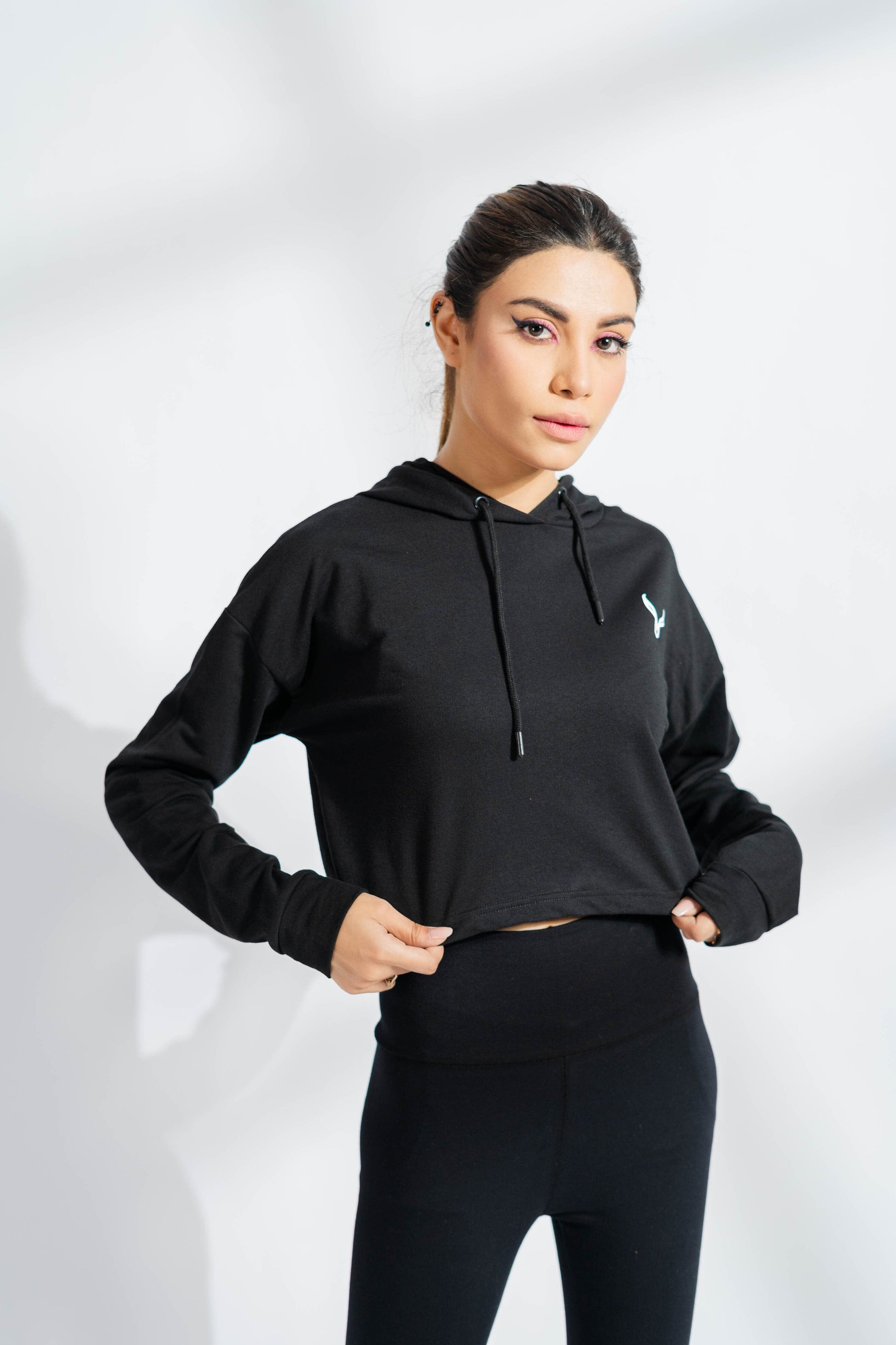 Polo Athletica Women's Hooded Activewear Terry Crop Top Women's Pullover Hoodie Polo Republica 