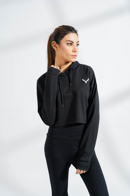 Polo Athletica Women's Hooded Activewear Terry Crop Top Women's Pullover Hoodie Polo Republica 