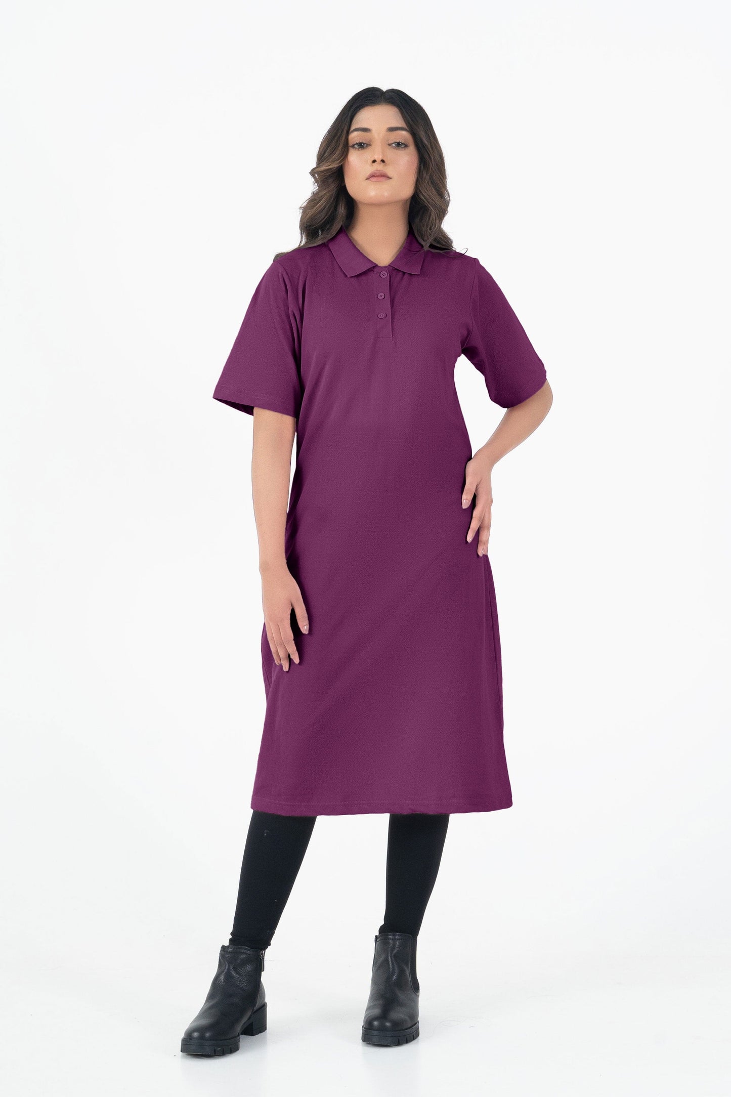 East West Women's Midi Polo Dress Women's Polo Shirt East West 