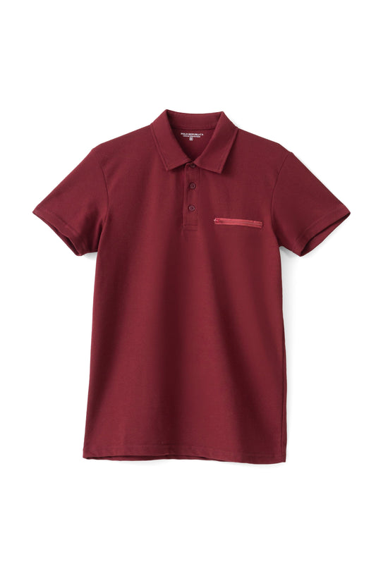 Polo Republica Men's Zipper Polo Shirt Men's Polo Shirt Polo Republica Maroon S 