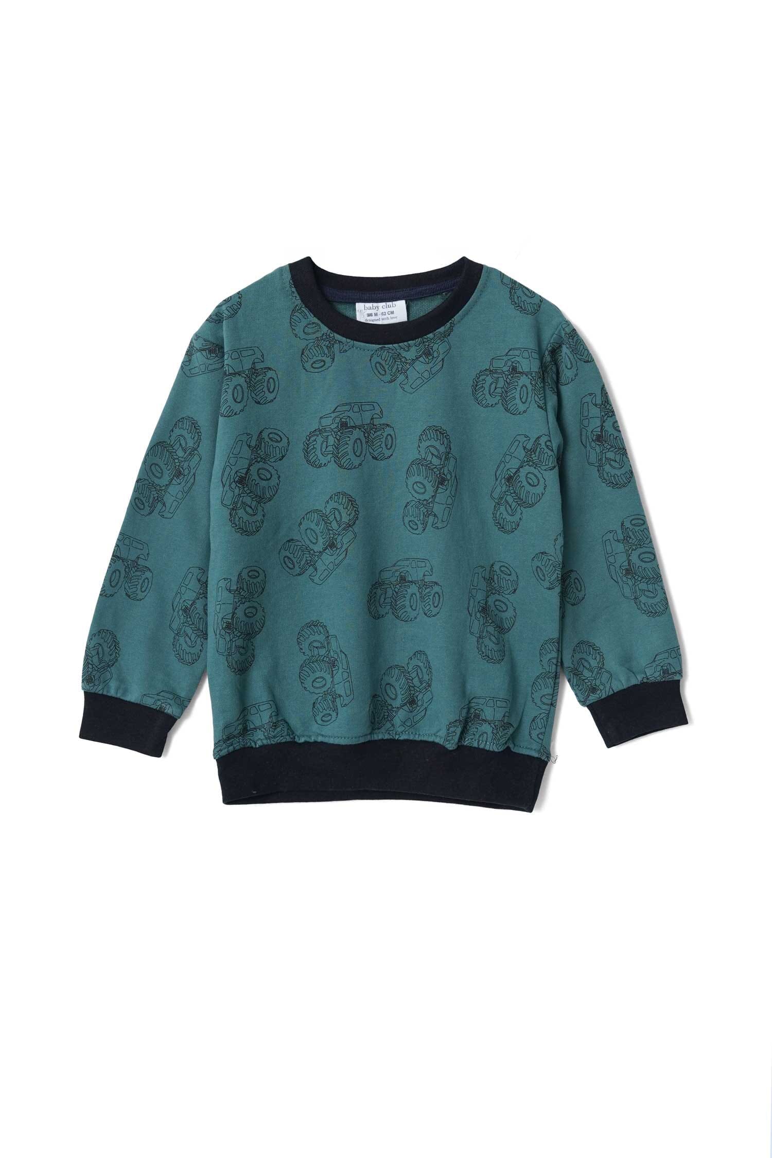 Tiny Teen Kid s Monster Truck Printed Terry Sweat Shirt