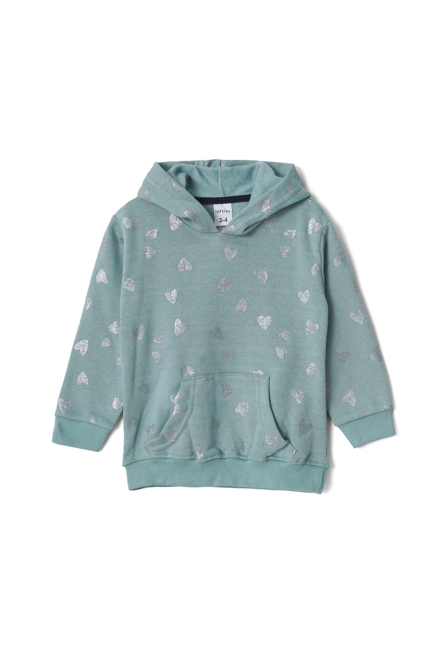 Lefties Girl's Heart Printed Pullover Hoodie Girl's Pullover Hoodie Salman Rahim Sky 9-12 Months 