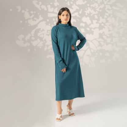 East West Women's High Neck Long Maxi Dress Women's Dress East West Teal XS 