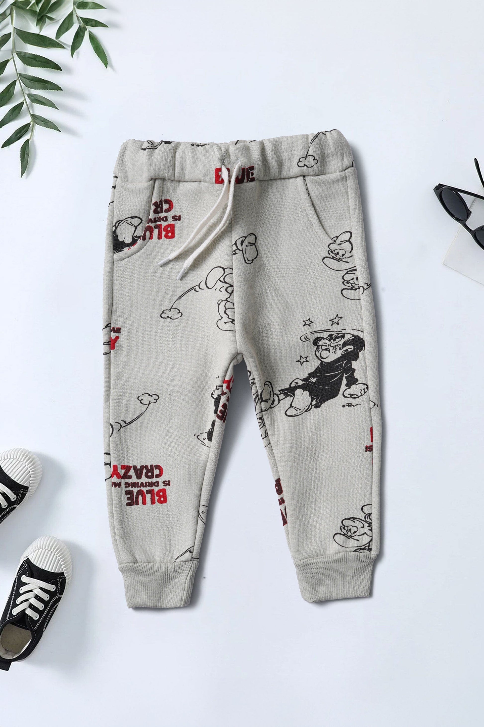 Baby Club Kid's Crazy Printed Jogger Pants Kid's Jogger Pant Salman Rahim Grey 9-12 Months 