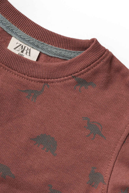 ZR Kid's Dino Printed Fleece Sweat Shirt Kid's Sweat Shirt Salman Rahim 