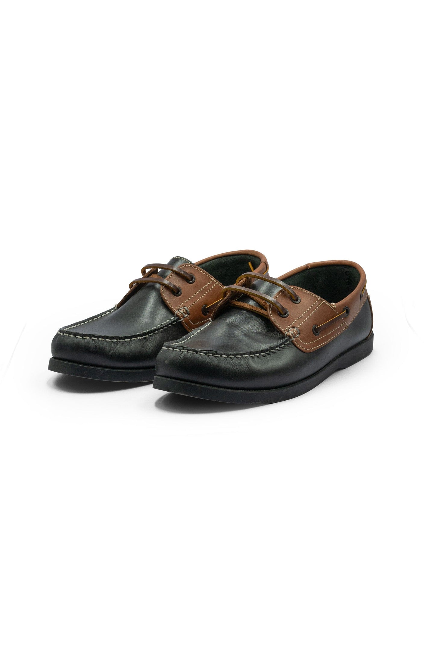 Journie Men's Two-Tone Leather Boat Shoes Men's Shoes Shafi Pvt. limited (Sale Basis) Black EUR 40 