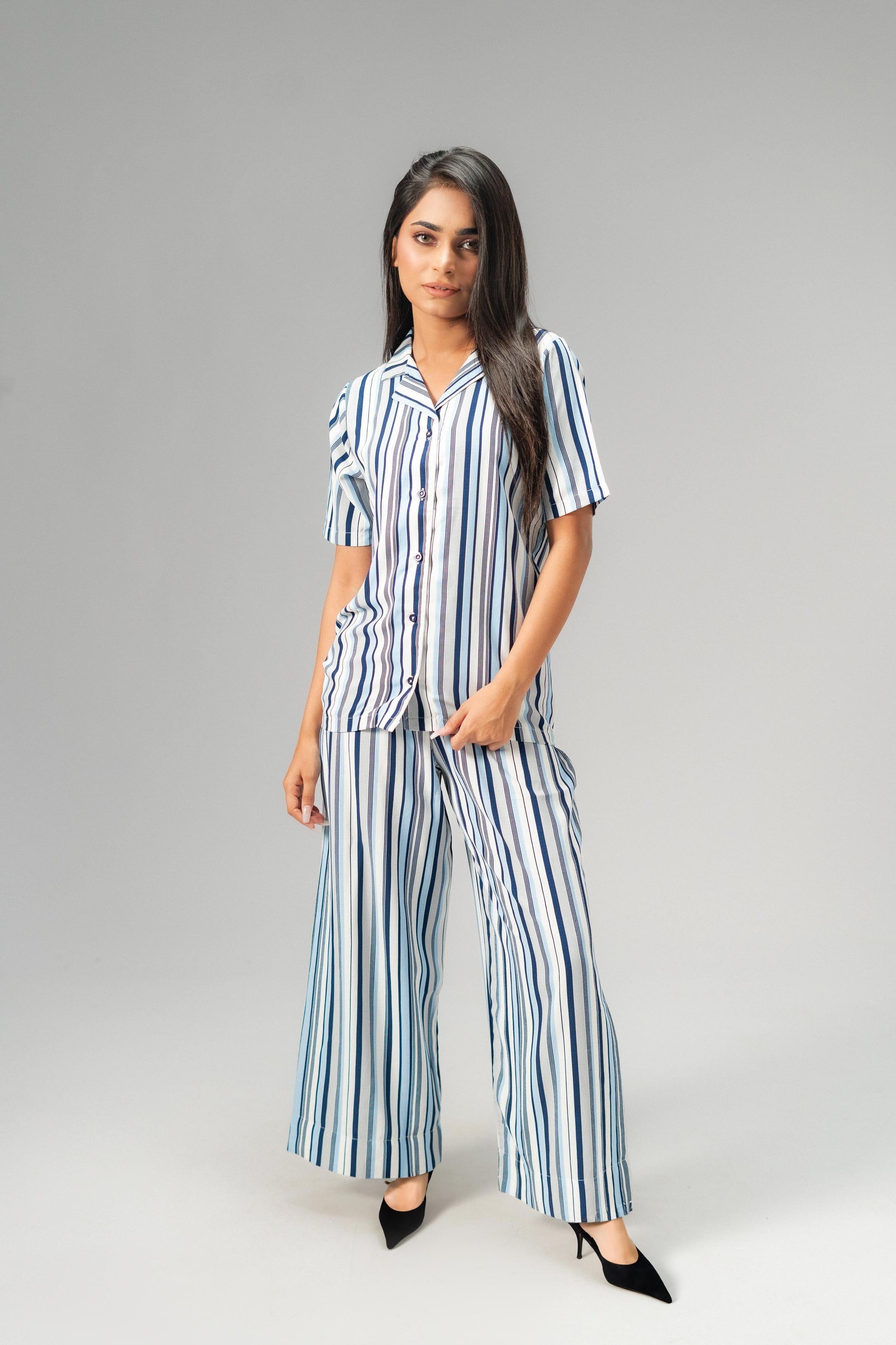 East West Women's Stripes Design Co-Ord Set Women's Co Ord Set East West 