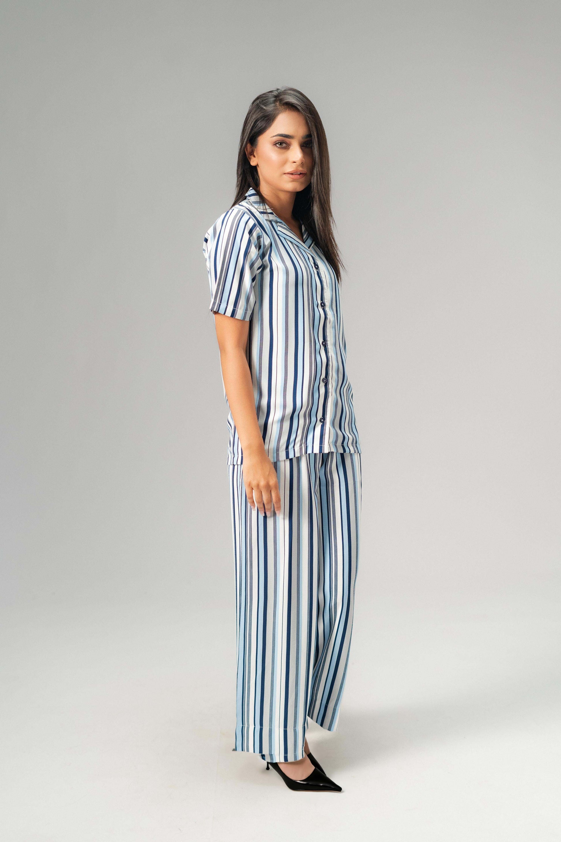 East West Women's Stripes Design Co-Ord Set Women's Co Ord Set East West 