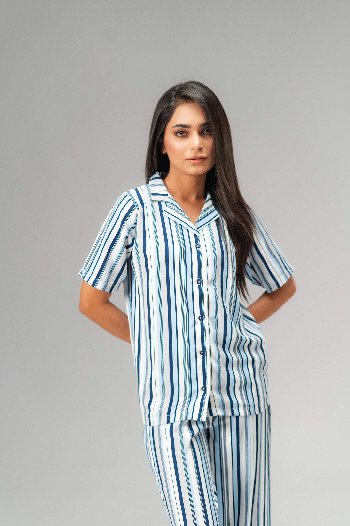 East West Women's Stripes Design Co-Ord Set Women's Co Ord Set East West 