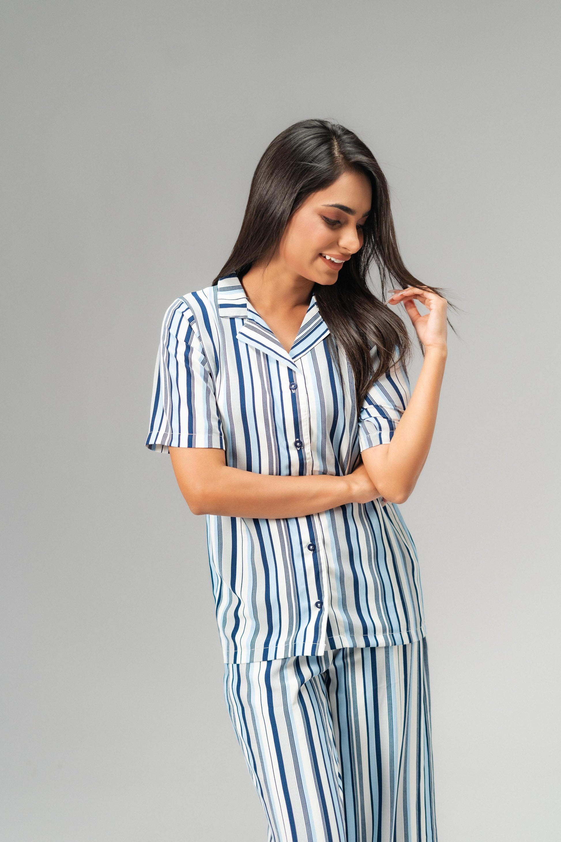 East West Women's Stripes Design Co-Ord Set Women's Co Ord Set East West 