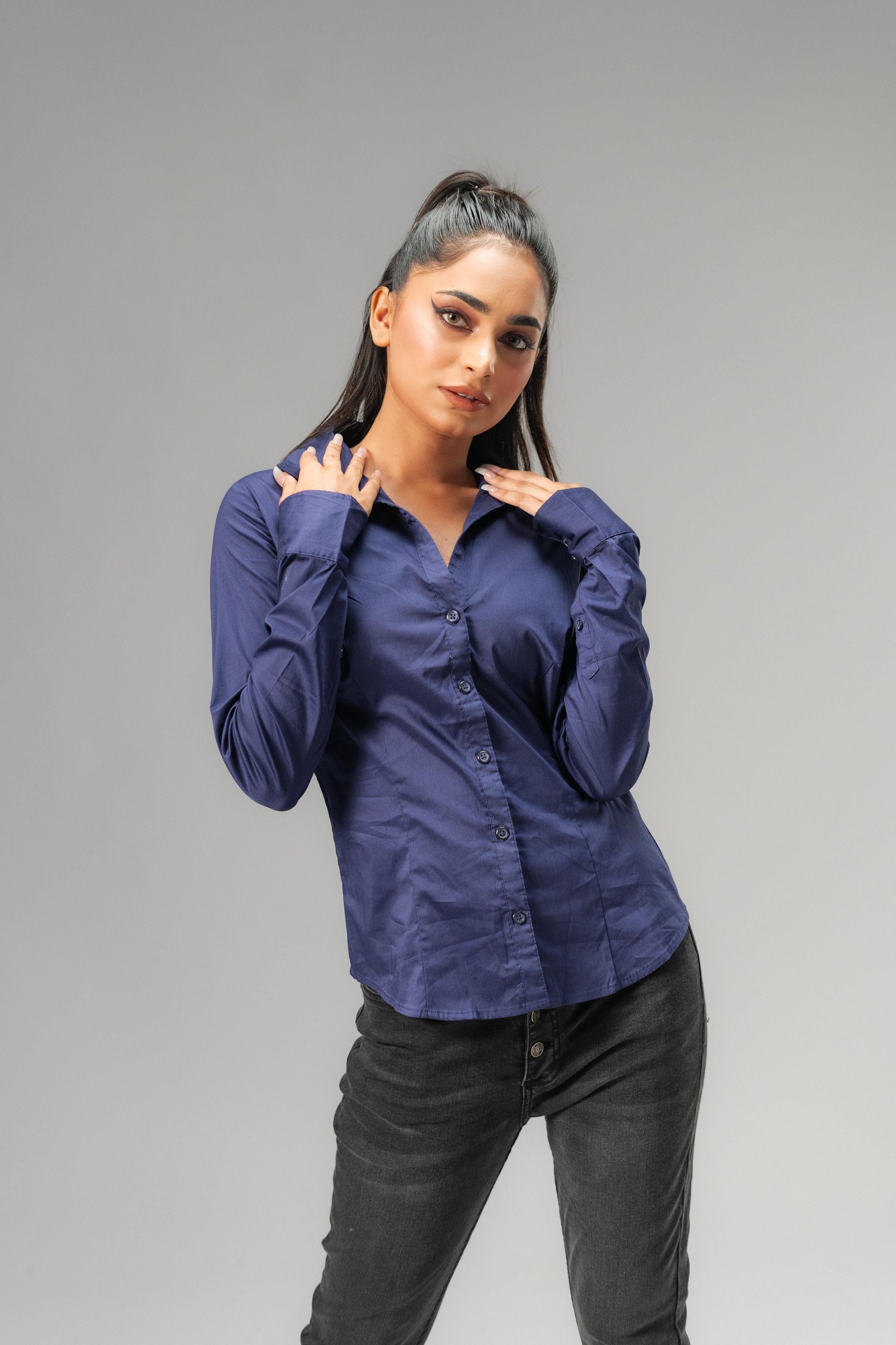 HM Women’s Elbag Long Sleeves Casual Shirt Women's Casual Shirt CWE 