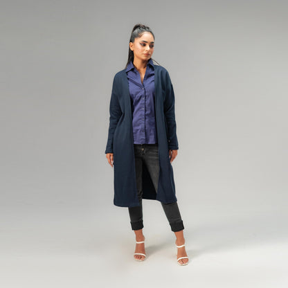 East West Women's Fleece Long Coat Women's Jacket East West Navy S 