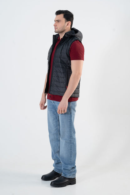 Men's Premium Detachable Hood Puffer Gilet