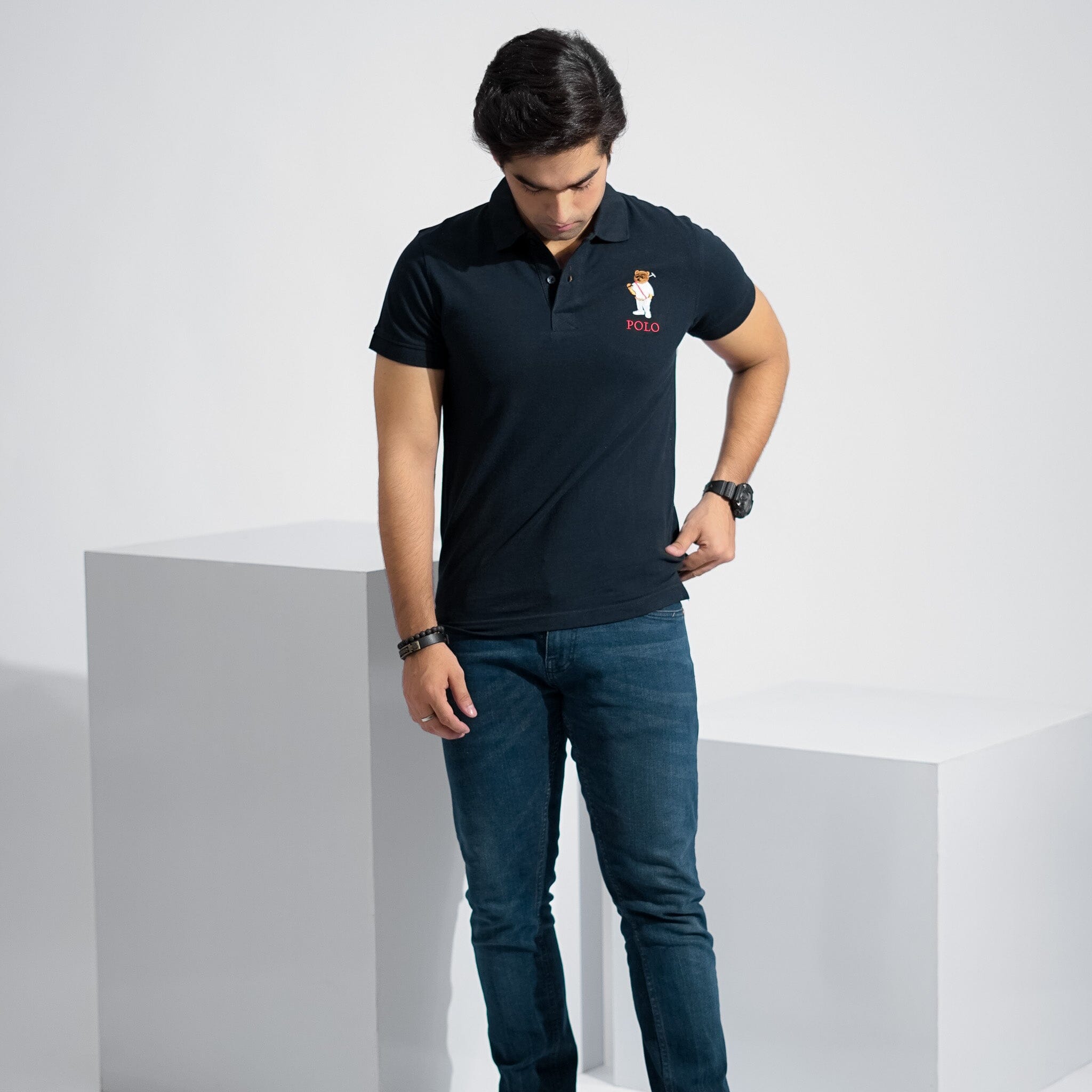 Black polo bear shirt sale